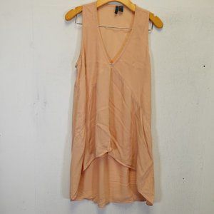 Left Of Center Top Women Size Medium Casual V Neck Hi‎ Low Tank USA Boho Peach